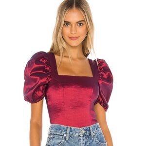 Majorelle Cruz Bodysuit in Maroon